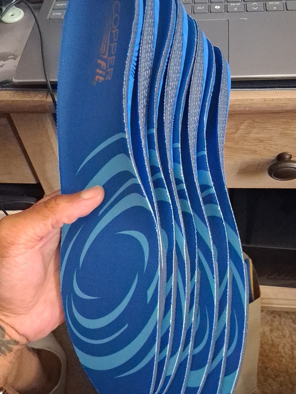 CopperFit (Fit To Sizes 9-12) Mens COMFORT INSOLES. (NEW Unboxed Pair Of 4)